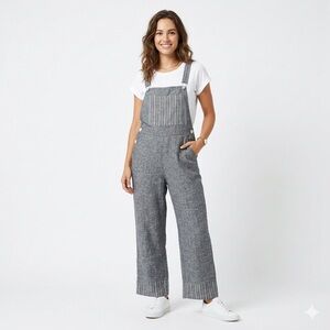 Goddess Gear Womens Hemp Organic Cotton Bib Overalls Wide Leg M